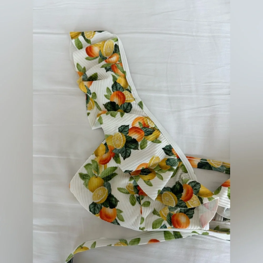 Show Me Your MuMu Yellow Lemon Print Ruffle Bikini Set - Picture 7 of 15